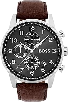 BOSS Chronograph Quartz Watch for Men Navigator Collection with Stainless Steel mesh or Leather Bracelet - 1513674