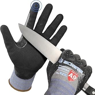 ProGuard-X ANSI A9 Highest Level Cut/Abrasion Resistant Gloves for Heavy Duty Work, 3/4 Double Nitrile Coating for Detect Metal, Water and Oil Proof, Anti Slip, Touch Screen, Non-PFAS, PM3202 (XL)
