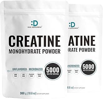 Instant Creatine Monohydrate Powder, 5g Per Serving –120 Servings (2 Pack) | Micronized, Unflavored, Fast Absorbing Formula | Supports Strength, Power & High-Intensity Training | Vegan, Keto, Non-GMO