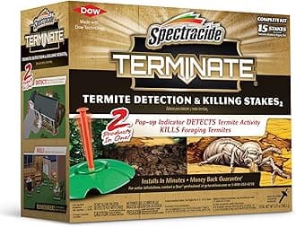 Spectracide Terminate Termite Detection & Killing Stakes, Kills Foraging Termites, Detects Termite Activity, 15 Count