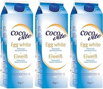 Liquid Egg Whites Pasteurised Liquid 1KG / 1 Litre Eggs White Protein by Pure Source Nutrition (3 x 1KG)