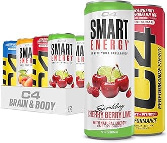 Energy & Smart Energy Drinks Variety Pack, Sugar Free Pre Workout Performance Drink With No Artificial Colors or Dyes, Zero Calorie, Coffee Substitute or Alternative, 4 Flavor Variety 12 Pack