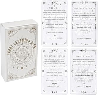 78 Clear Text Pattern Tarot Cards, Classic Tarot Learning Deck Fortune Telling Game with Meanings on Them for Beginner