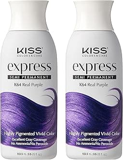Express Color #K64 Semi-Permanent Real Purple 3.5 Ounce (100ml) (2 Pack)