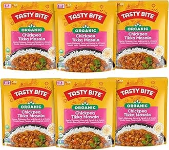 Tasty Bite Organic Chickpea Tikka Masala, Ready to Eat, Microwavable Entrée, Vegan, 10 Ounce (Pack of 6)