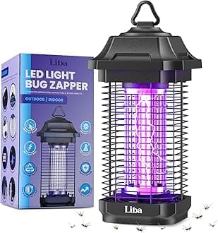 - LiBa LED Bug Zapper Outdoor Indoor, Electric Mosquito Zapper Fly Trap Lamp, 10 Years Lifespan, 6.5ft Power Cord, Insect Killer Light for Home Yard Garden Patio Farm, High Voltage, IPX4 Rainproof