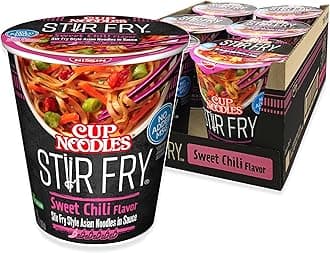 Nissin Cup Noodles Stir Fry Noodles in Sauce, Sweet Chili, 2.89 Ounce (Pack of 6)