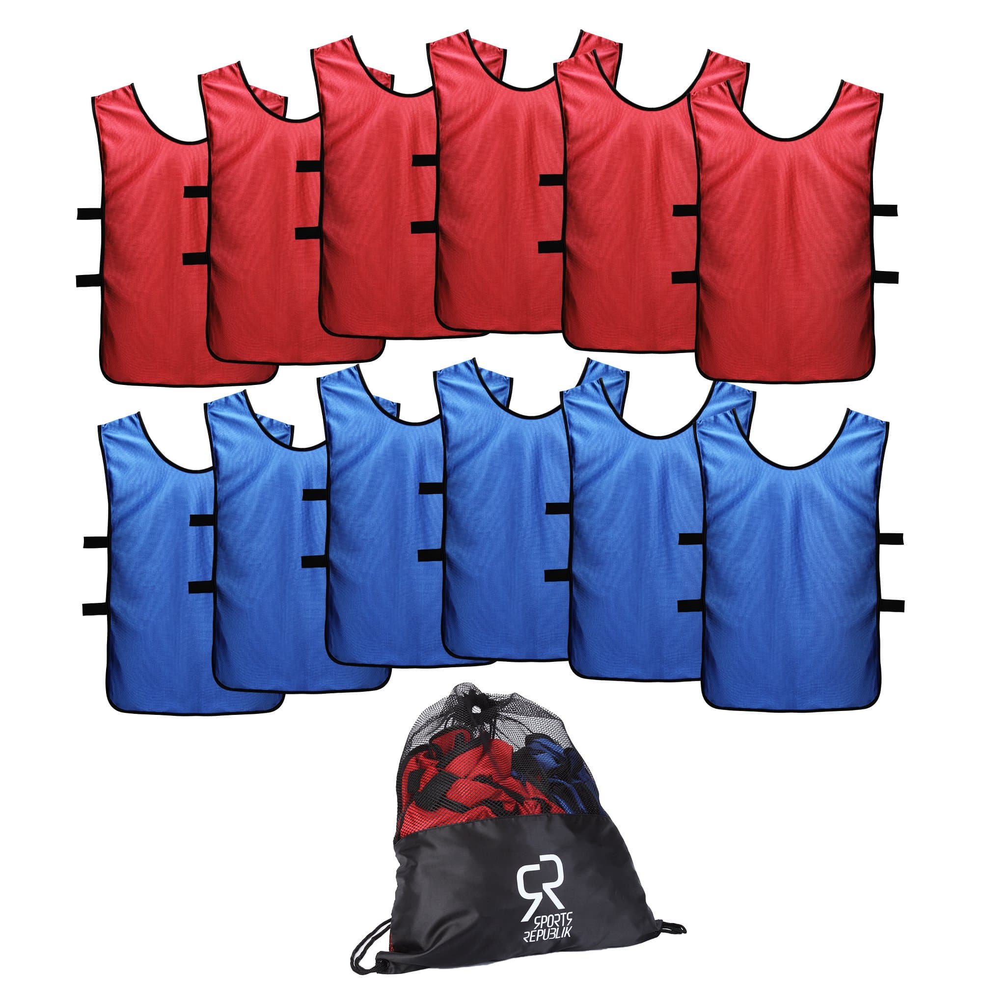 Pinnies Scrimmage Vests for Kids, Youth and Adults (12-Pack) - Soccer Pennies