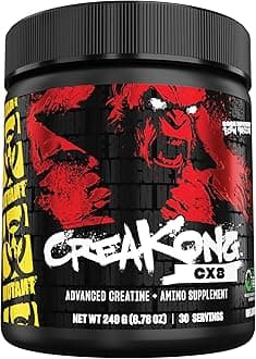 Mutant CREAKONG CX8 – Advanced Creatine + Amino Supplement with 4g Triple Creatine Blend, 4g Amino Blend (BCAAs & Taurine) for Muscle Growth & Performance – Unflavoured, 249g (30 Servings)