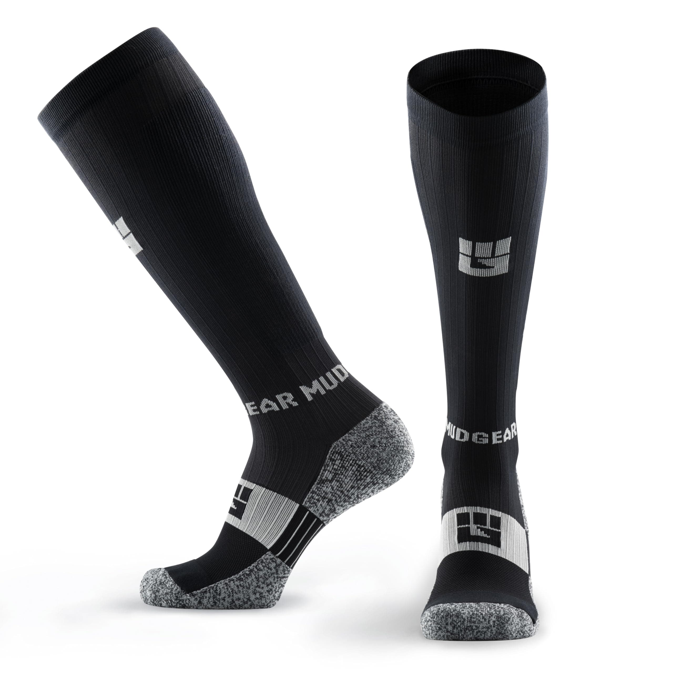 MudGear Graduated Compression Socks, Durable, Sweat-Resistant OCR Performance Socks with Cushioned Footbed, Made in USA