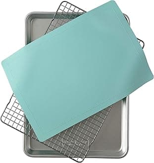 Nordic Ware 43167AMZM Sheet with Grid, Aluminum Silicone, with Aqua Baking Mat