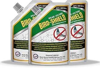 Home-Secure Bird-Shield Repellent Gel | Transparent Bird Repellent Gel for Long Lasting Bird Control | Non-Toxic, Eco-Friendly, Chemical Free | Protection from Pigeon and Birds (1500 Gm, Pack of 3)