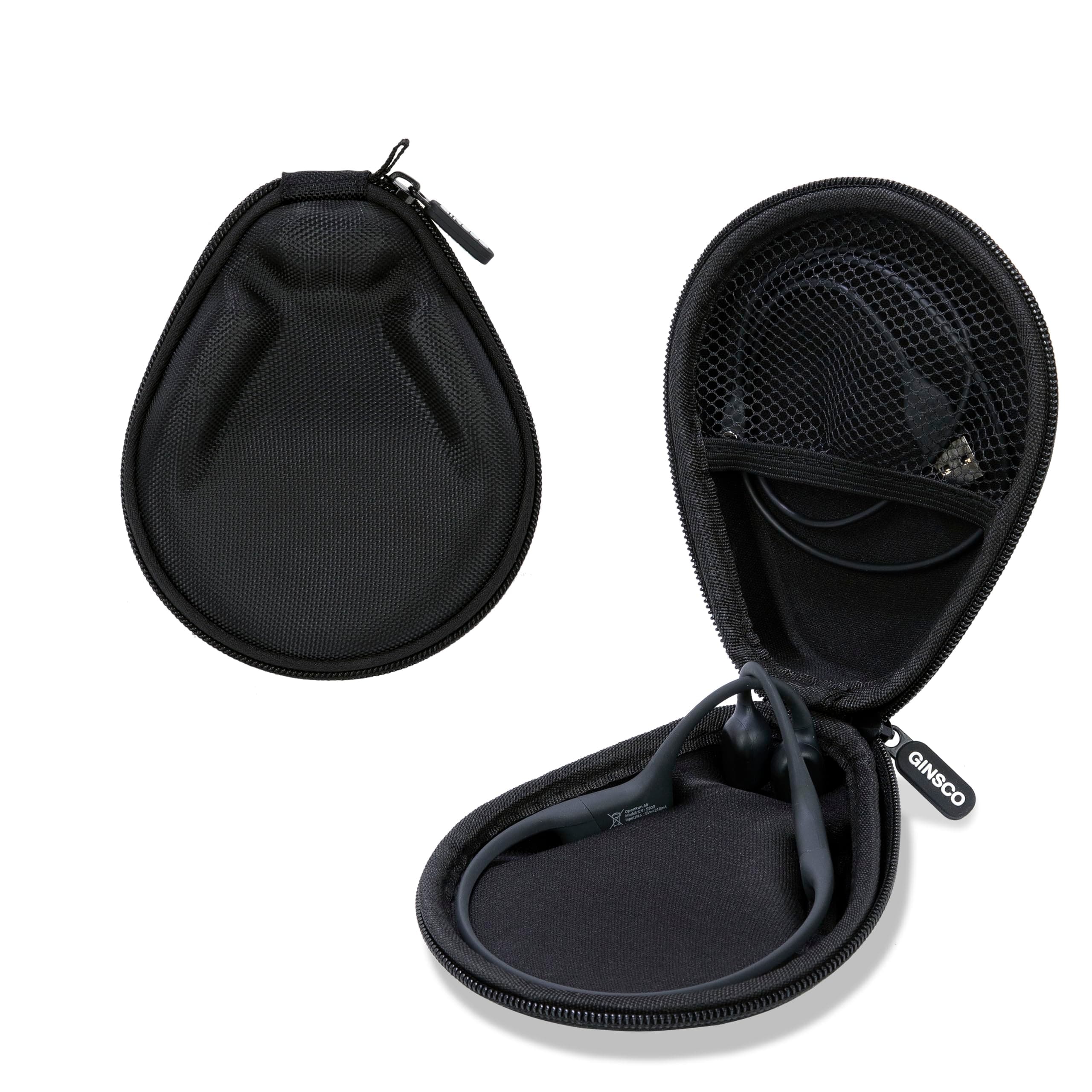 Ginsco Universal Bone Conduction Headphone Case Compatible with SHOKZ New OpenRun Pro 2/Pro 2 Mini/OpenRun/OpenSwim Open-Ear Sport Headphones, Compatible with MRYTKY/BAICLUD/CXK/Ogogrs etc (Black)