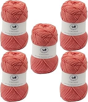 Nestnhaven Acrowools Vintage, Micro Soft, Hand Knitting and Crochet Yarn. Pack of 1 Ball - 100gms. Shade no - NNHV001 (Salmon) | (500 Gm)