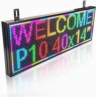 P10(40" * 14") Outdoor Programmable Scrolling Led Sign Digital For Business Matrix Panel Screen Panel Electronic Board Screen Custom Neon Custom Message Board