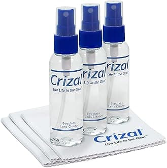 Crizal Lens Cleaning Kit – 3 Cloths +3 Solutions – Designed & Tested for AR-Coated Lenses – Complete AR Lens Care System
