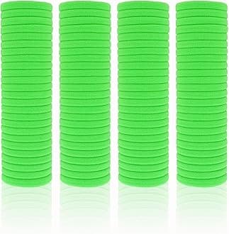 100 Pack Seamless Hair Ties for Women Girls Ponytail Holders for Thick Hair (Green)