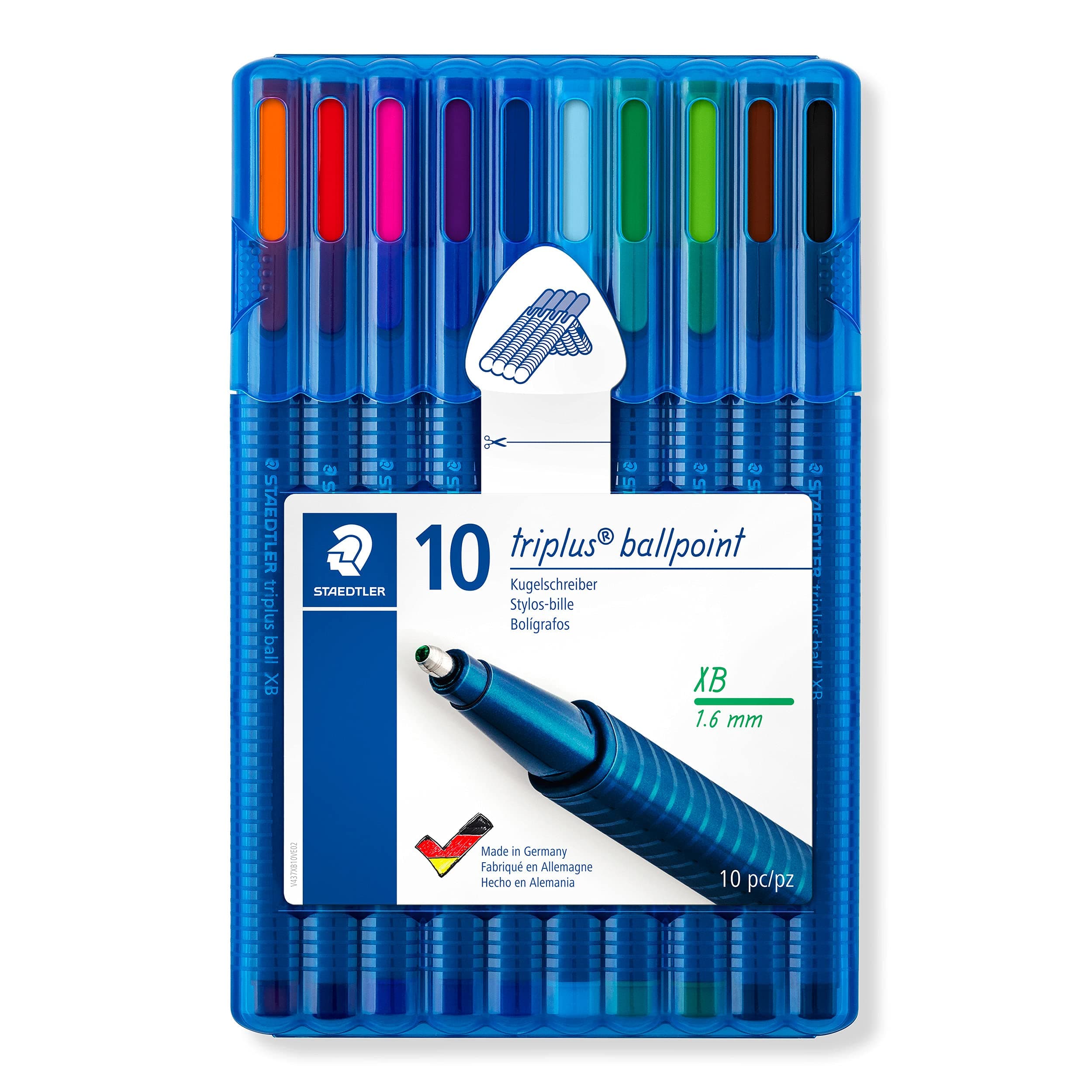 Staedtler Ball Point Pen in Triangular Shape (Extra Bold Line Width) for Relaxed and Easy Writing. Smooth Flowing Ink for Effortless Writing