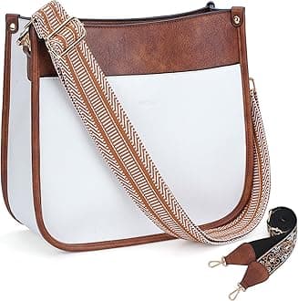 Crossbody Bags for Women Trendy Vegan Leather Hobo Handbags With 2PCS Adjustable Guitar Strap Shoulder Bucket Bags