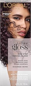 L’Oréal Paris Le Color Gloss One Step In-Shower Toning Hair Gloss, Neutralizes Brass, Conditions & Boosts Shine, Iridescent Plum Purple, 4 Ounce