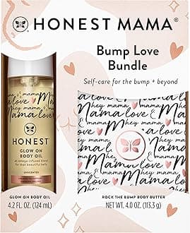 Honest Mama Body + Belly Bump Love Bundle | Moisturizing, Plant-Based Oil + Stretch Mark Butter Cream