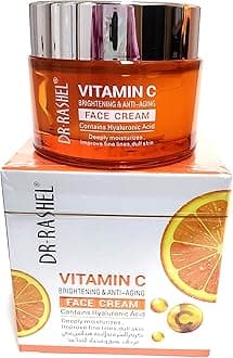 Dr Rashel Vitamin C Face Cream - Hyaluronic Acid , Anti Aging and Collagen Moisturizer - 1.76 oz + 1 Pcs of Collagen Crystal Lip Mask Strawberry