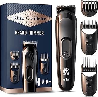 Cordless Men’s Beard Trimmer Kit with Lifetime Sharp Blades and 3 Interchangeable Combs