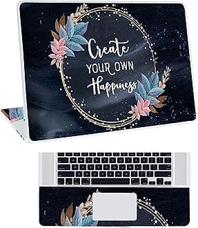 Floral D26 Top+Wrist Pad Vinyl Laptop Skin/Sticker/Cover for 14 Inches Laptops Laminated-Removable-HD Quality Compatible for Hp-Dell-Sony-Lenovo-Asus etc.(13.8x9.6 Inches)