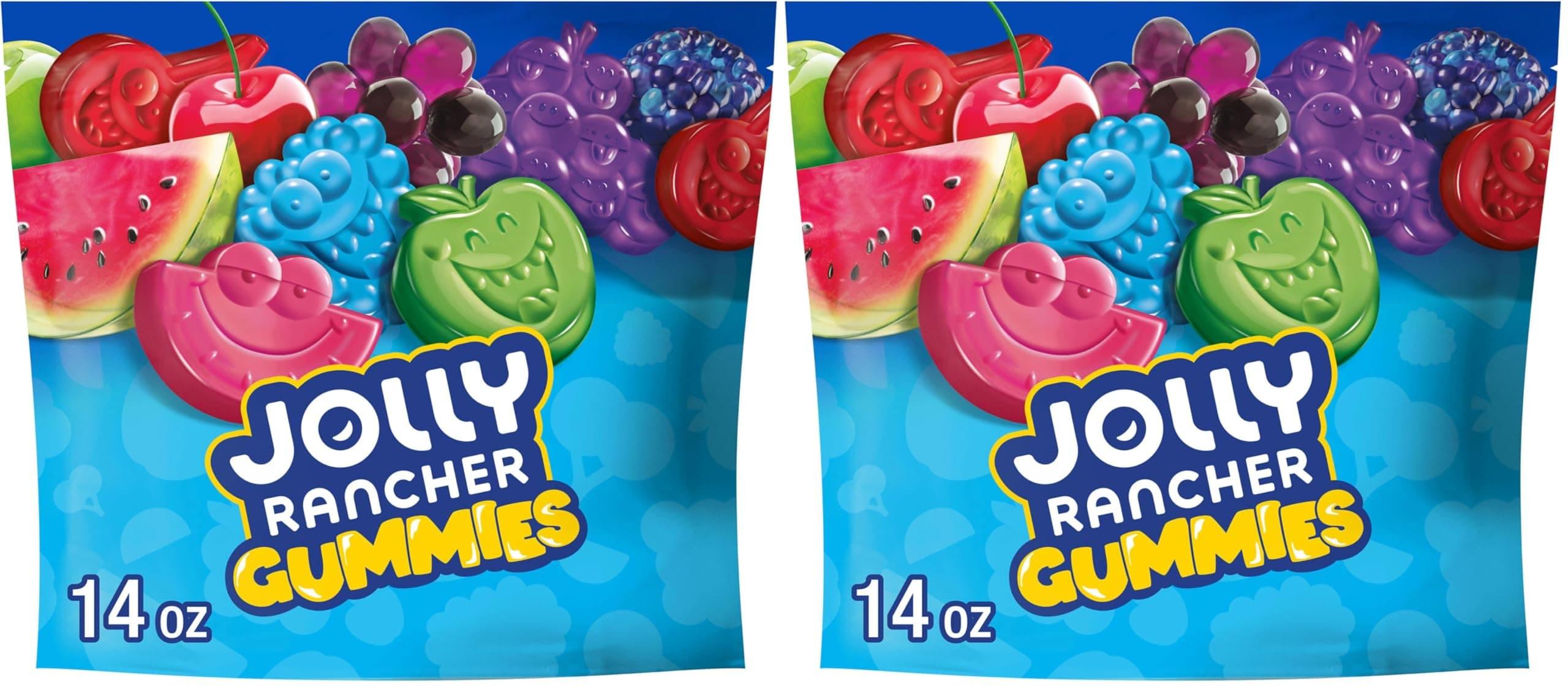 JOLLY RANCHER Gummies Assorted Fruit Flavored Candy Bag, 14 oz (Pack of 2)