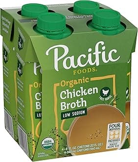Pacific Foods, Organic Broth Chicken Low Sodium, 8 Ounce, 4 Pack
