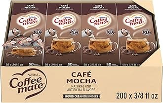 Nestle Coffee mate Coffee Creamer, Cafe Mocha, Liquid Creamer Singles, Non Dairy, No Refrigeration, 0.375 fl oz Tubs (Pack of 200)