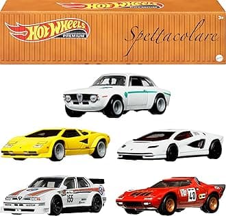 Hot Wheels Premium Car Culture Che Figata Container Set with 5 1:64 Scale Die-Cast Toy Cars in Collectible Storage Container, Gift for Collectors, HKD99