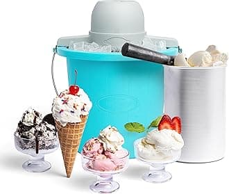PICM4BG 4-Quart Electric Ice Cream Maker with Easy-Carry Handle, Blue
