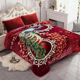 JYK Plush Fleece Blanket Queen Size 91" x 75", 3.7LBs 1 Ply Soft Korean Mink Warm Lightweight Bed Blanket for Autumn Winter