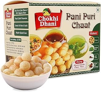 - Pani Puri Chaat Kit 220g | Ready to Eat Golgappa/Puchka/Phuchka Kit | 50 Crispy Puris with Khatta Meetha Pani & Masala | Instant Street Food at Home | Pack of 1