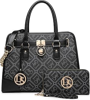 Dasein Women Handbags Top Handle Satchel Purse Shoulder Bag Hobo Bag Work Bag Set 2pcs