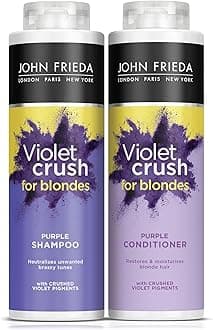 Sheer Blonde Violet Crush Tone Correcting Purple Shampoo and Conditioner for Blonde Hair, Neutralises Brassiness & Yellow Tones with Crushed Violet Pigments, Twin Pack 2 x 500 ml