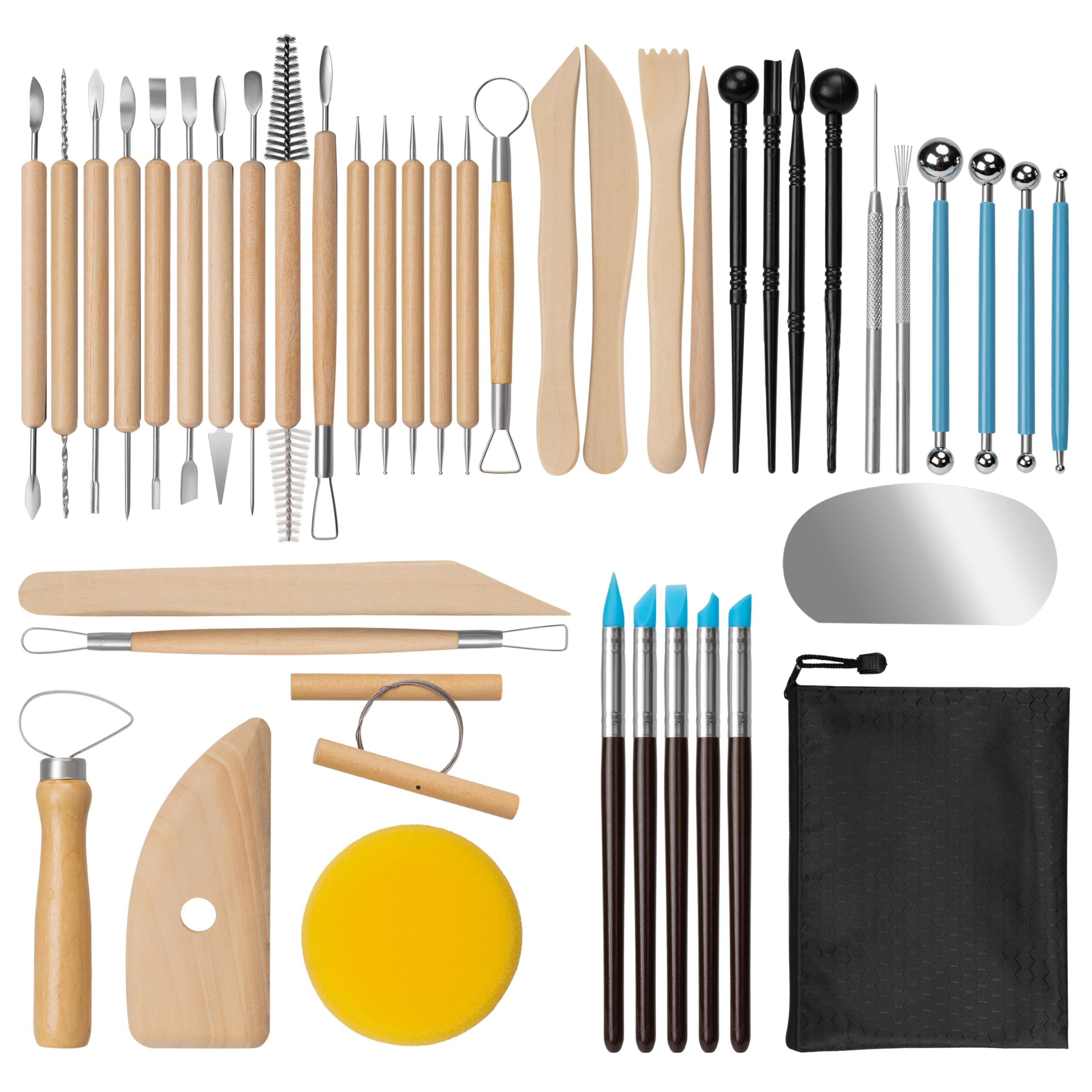 Amrules Clay Tools Kit, 43 PCS Pottery Tools, Practical Polymer Clay Sculptin...