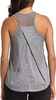 AeuuiWomens Workout Tops for Women Racerback Tank Tops Mesh Yoga Shirts Athletic Running Tank Tops Sleeveless Gym Clothes