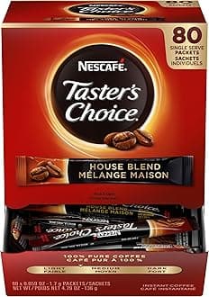 Nescafe Instant Coffee Packets, Taster's Choice Light Roast, 1.7 g Singles (Pack of 80)