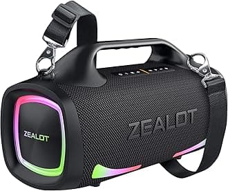 Zealot Bluetooth Speaker,100W Booming Sound Speakers Bluetooth Wireless, Dual Pairing, XBass, Bluetooth 5.2, 24000mAh Power Bank, Portable Outdoor Waterproof Speaker for Camping, Beach, and Party