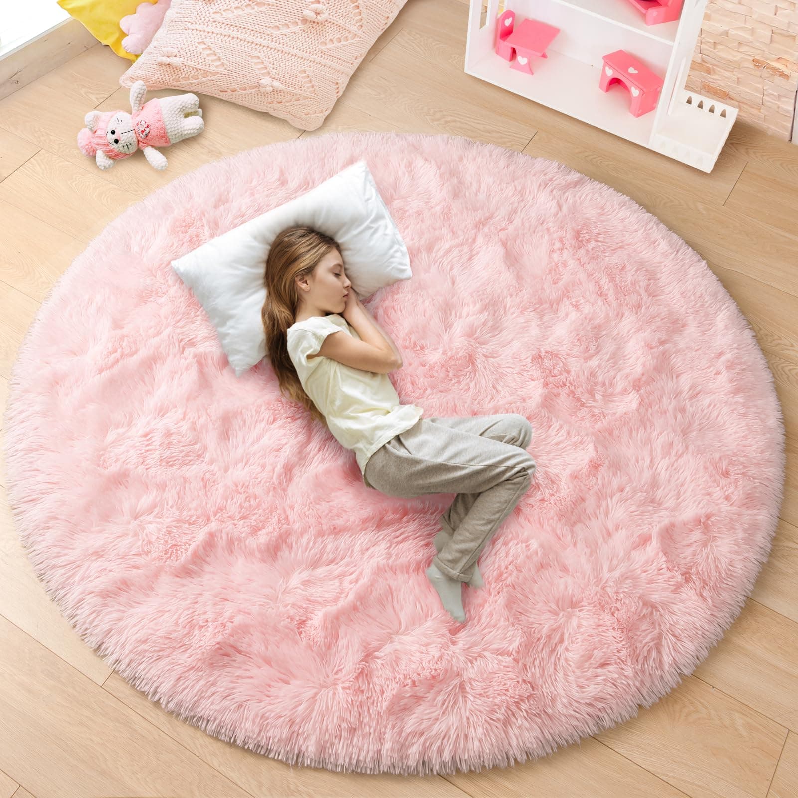 Fluffy round area rugs