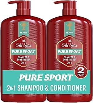 Mens 2-in-1 Shampoo and Conditioner Set, Pure Sport, For All Hair Types, Healthier, Fuller, More Moisturized Looking Hair, 29.2 fl oz Each, Twin Pack