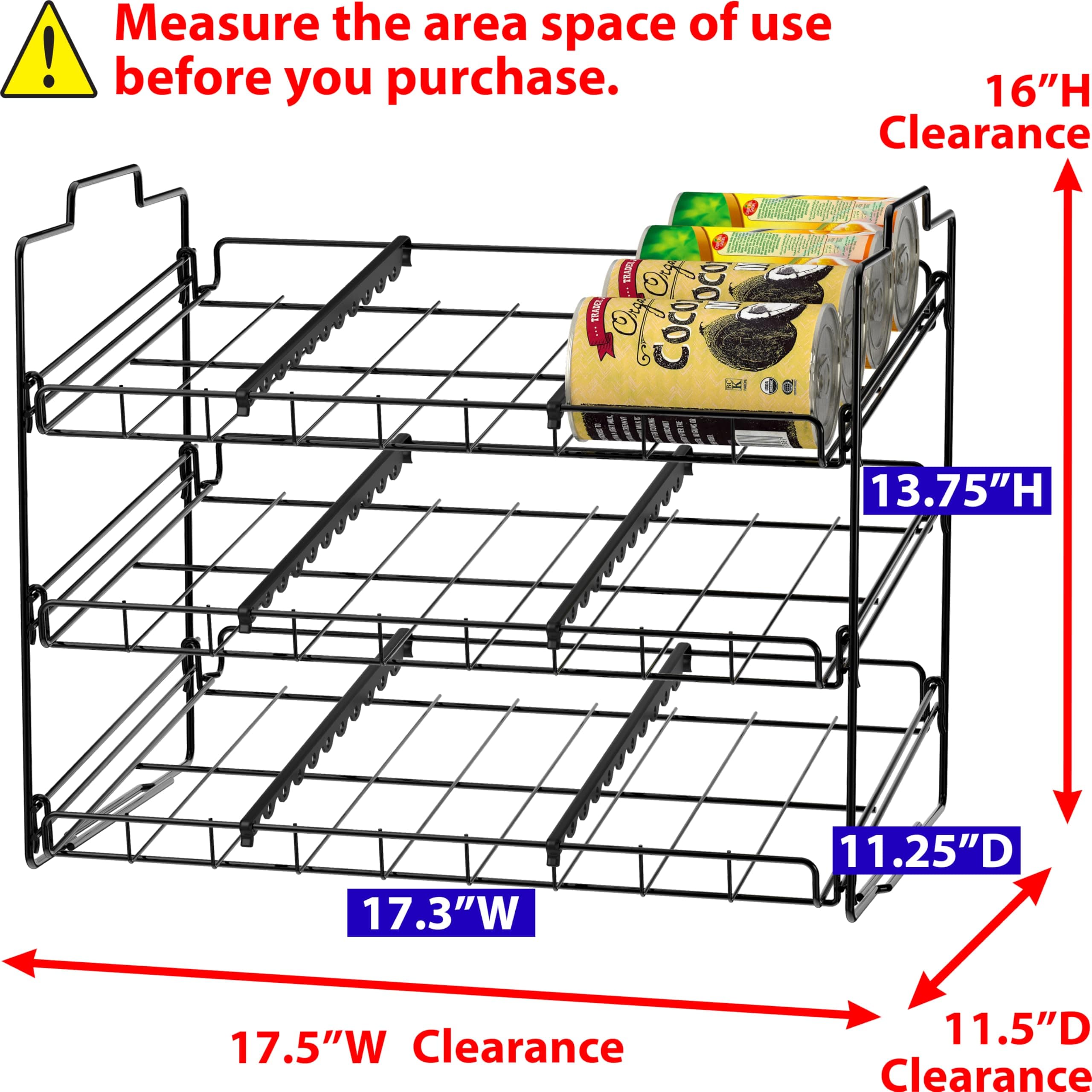 DecoBros Supreme Stackable Can Rack Organizer, Black