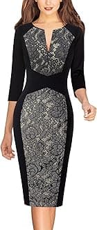 VFSHOW Womens Slim Zipper Up Work Business Office Party Bodycon Pencil Sheath Dress