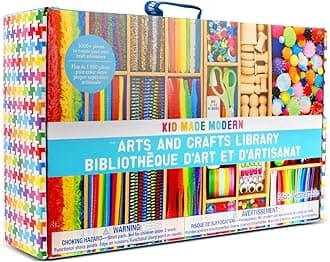 Kid Made Modern Arts and Craft Kit – A DIY 3.8 Pounds of Hobby Craft Supplies & Materials Box for Creative Art Projects for Kids Age 4 5 6 7 8 9 10 11 & 12 Year Old Girls & Boys