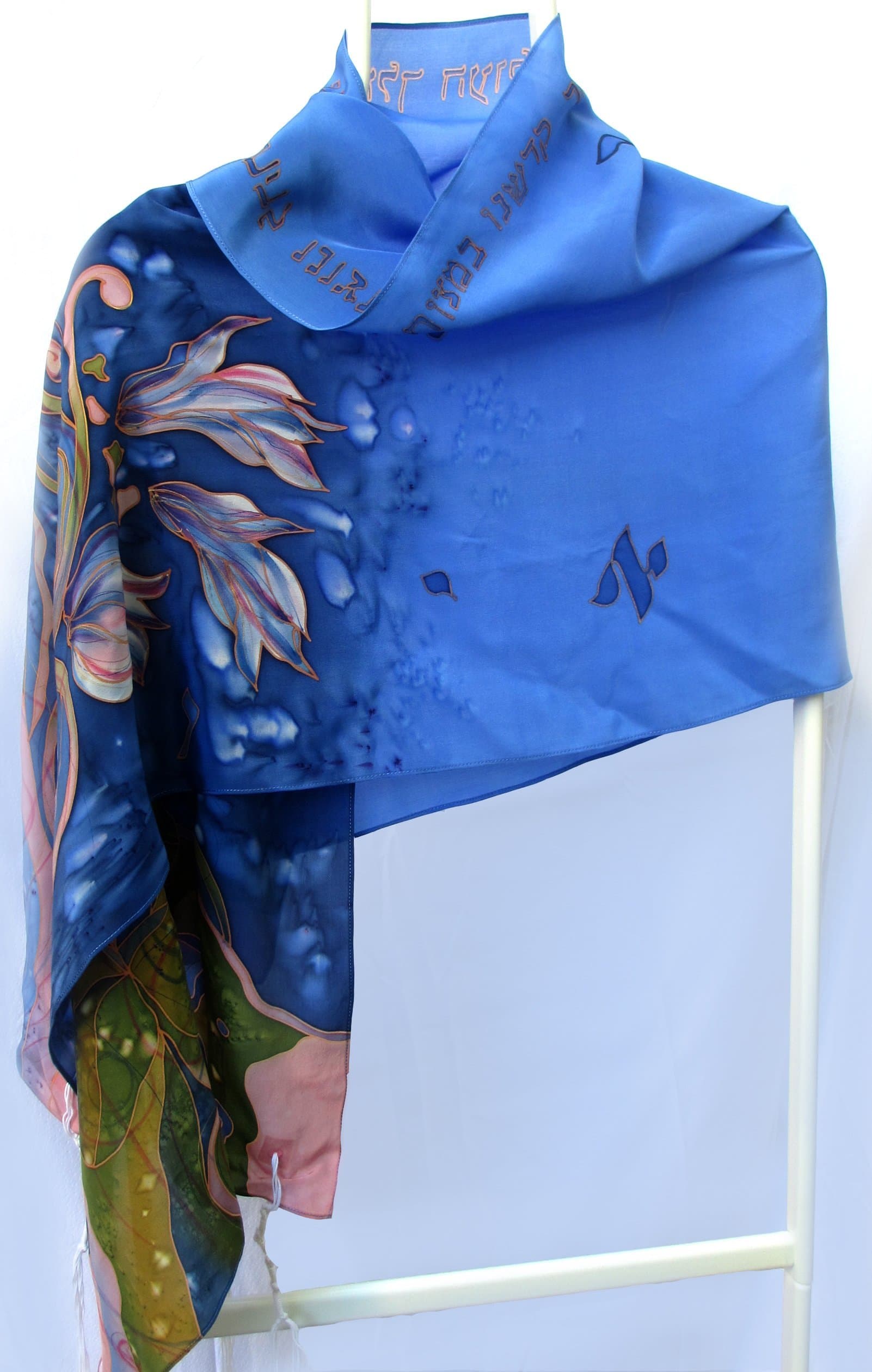 Silk hand-painted tallit