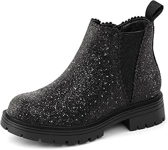 K KomForme Girls Ankle Boots with Side Zipper Chelsea Booties Lug Sole (Toddler/Little Kids/Big Kids)