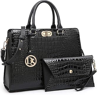 Women Handbags Purses Ladies Work Purse Satchel Tote Top Handle Shoulder Bags with Matching Clutch