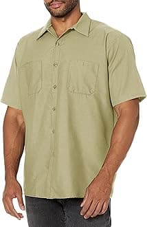 Red Kap Mens Industrial Work Shirt, Regular Fit, Short Sleeve
